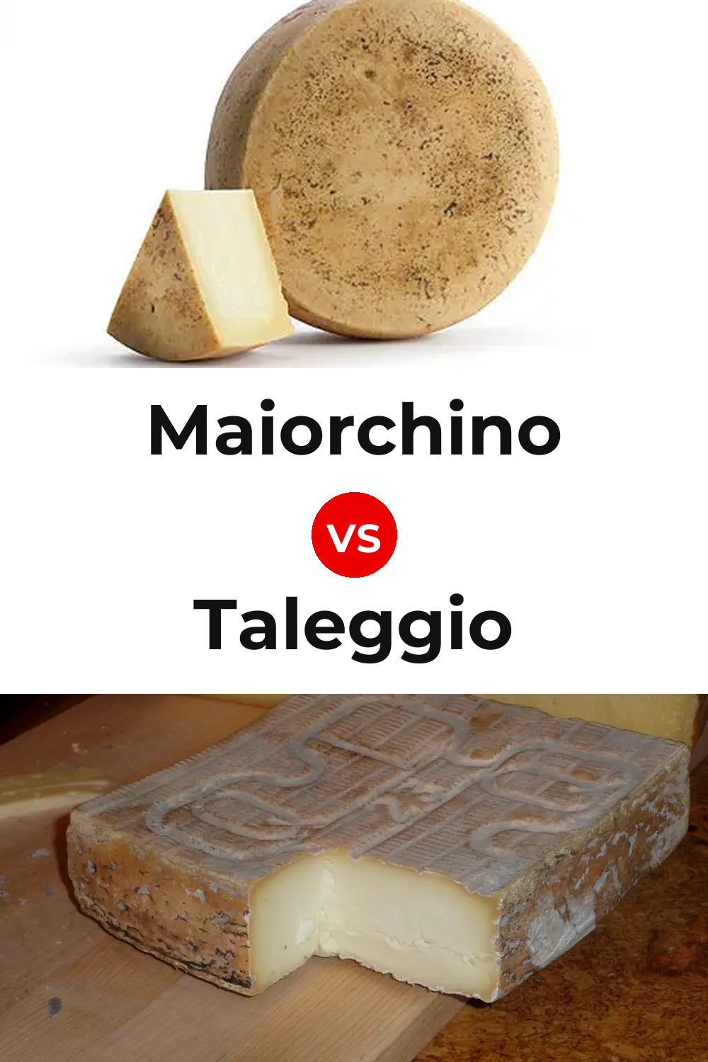 Maiorchino Cheese vs Taleggio Cheese Pinterest comparison