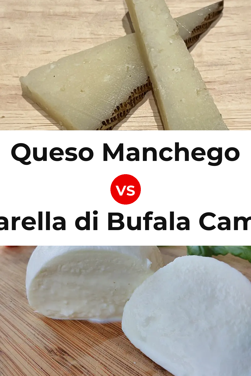 Queso Manchego vs Mozzarella di Bufala Campana Cheese Pinterest comparison