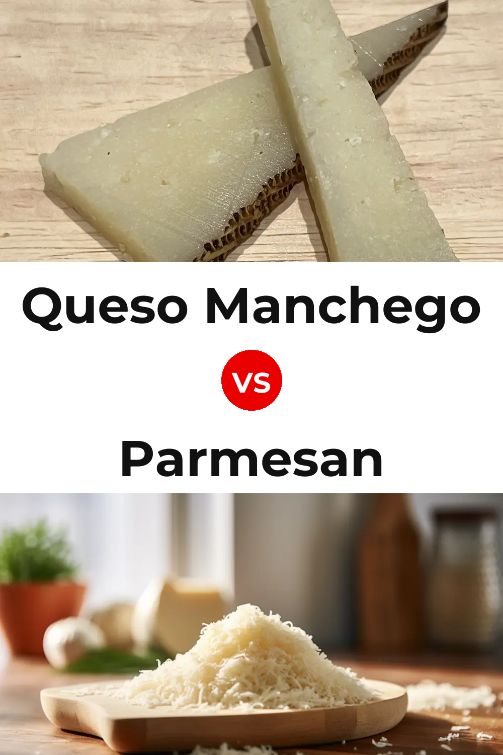 Queso Manchego vs Parmesan Cheese Pinterest comparison
