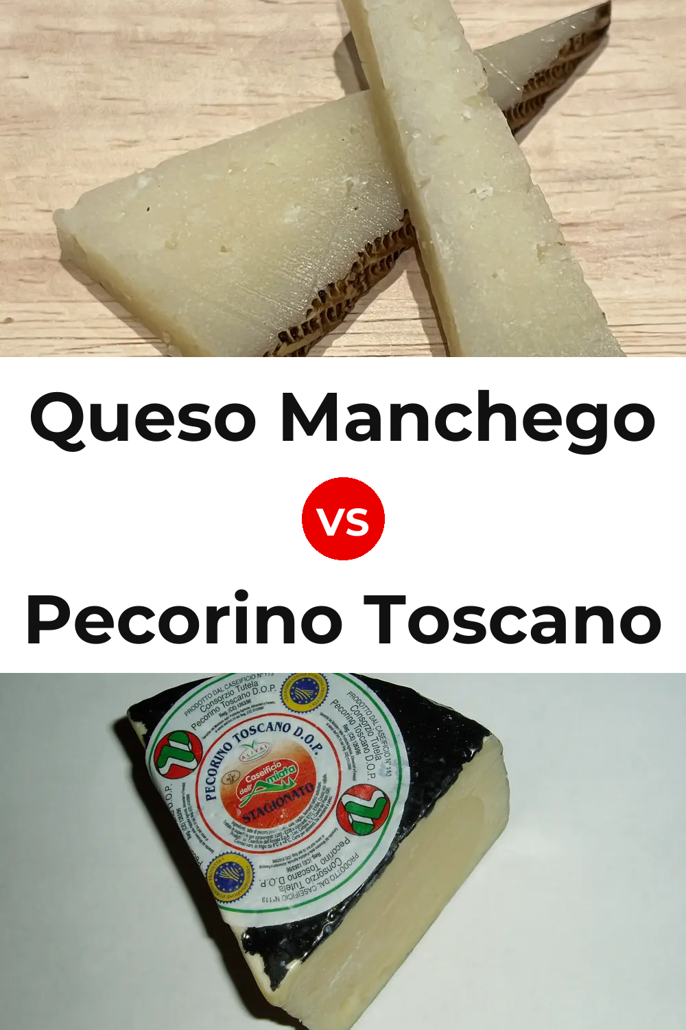 Queso Manchego vs Pecorino Toscano Cheese Pinterest comparison
