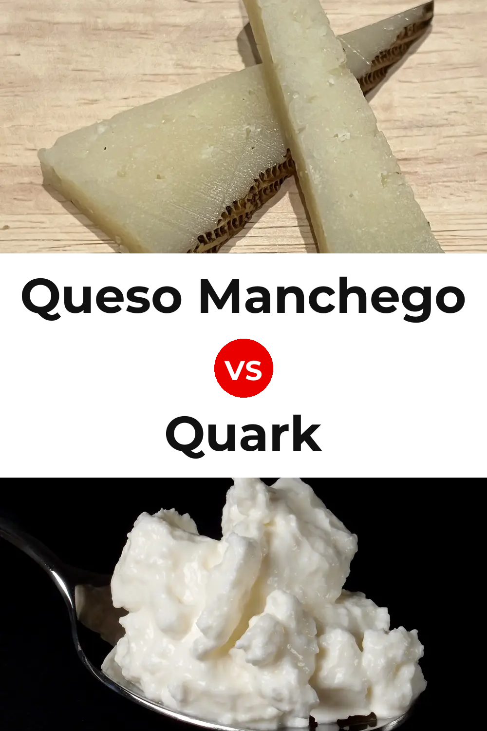 Queso Manchego vs Quark Cheese Pinterest comparison