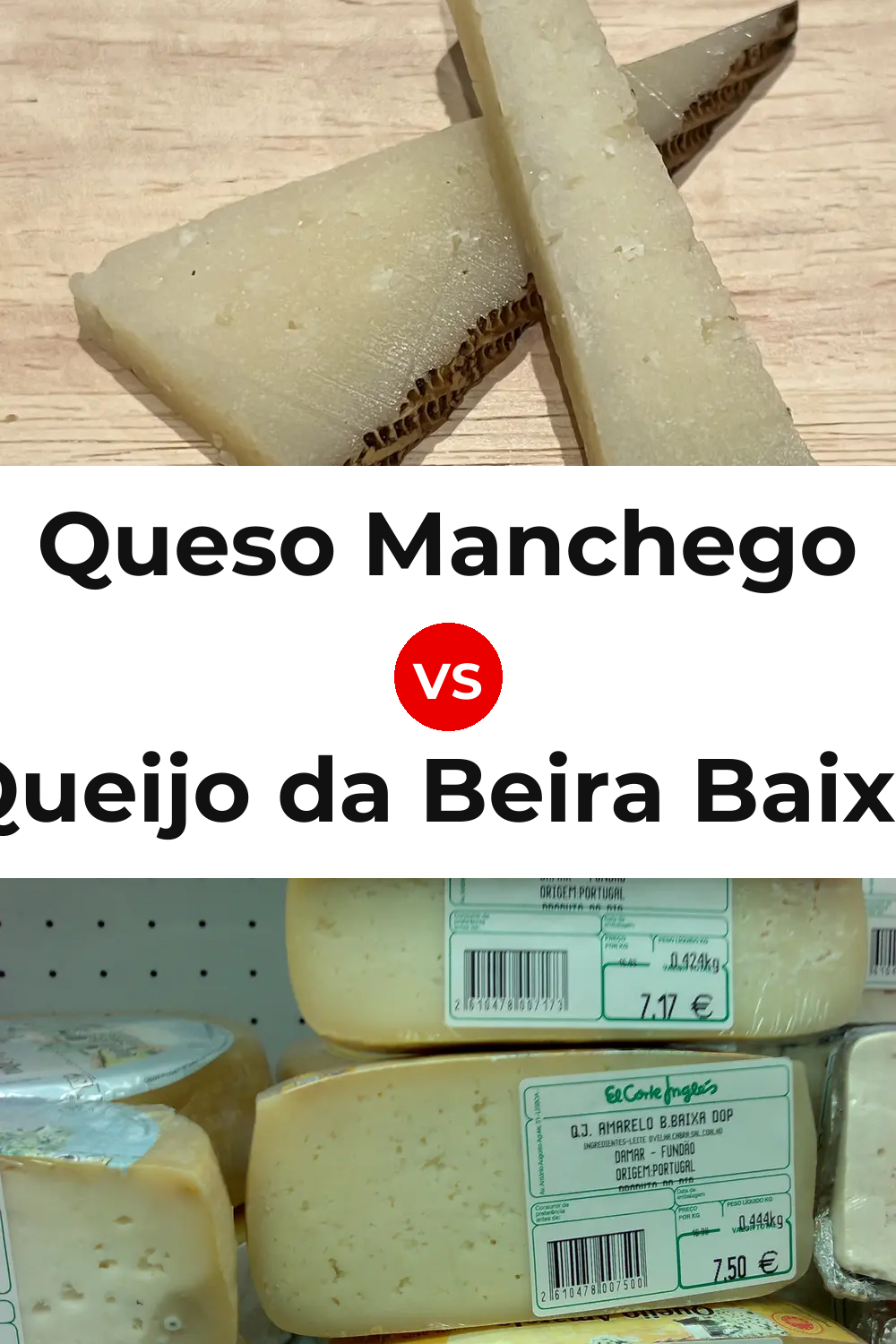 Queso Manchego vs Queijo da Beira Baixa Pinterest comparison