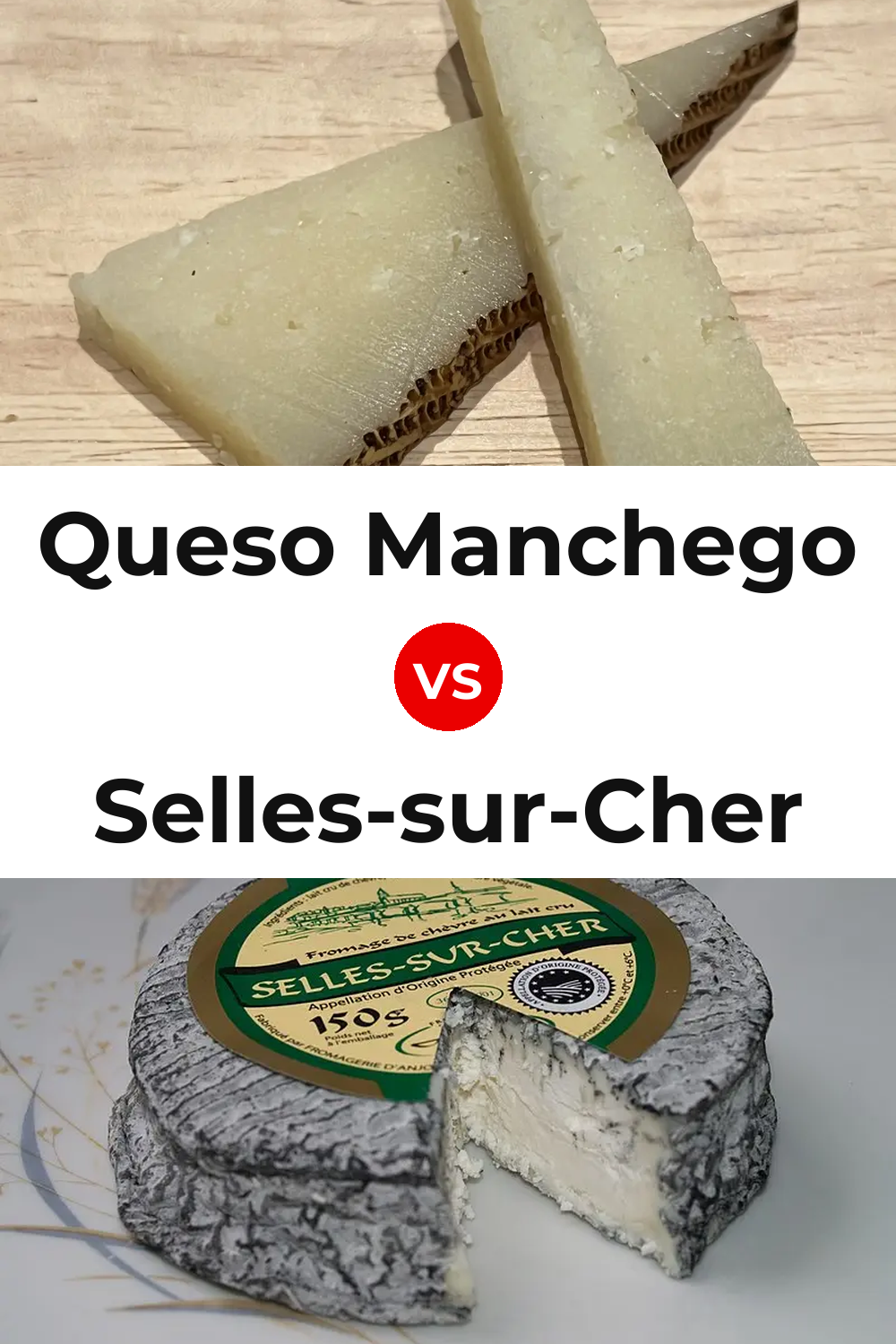 Queso Manchego vs Selles-sur-Cher Cheese Pinterest comparison