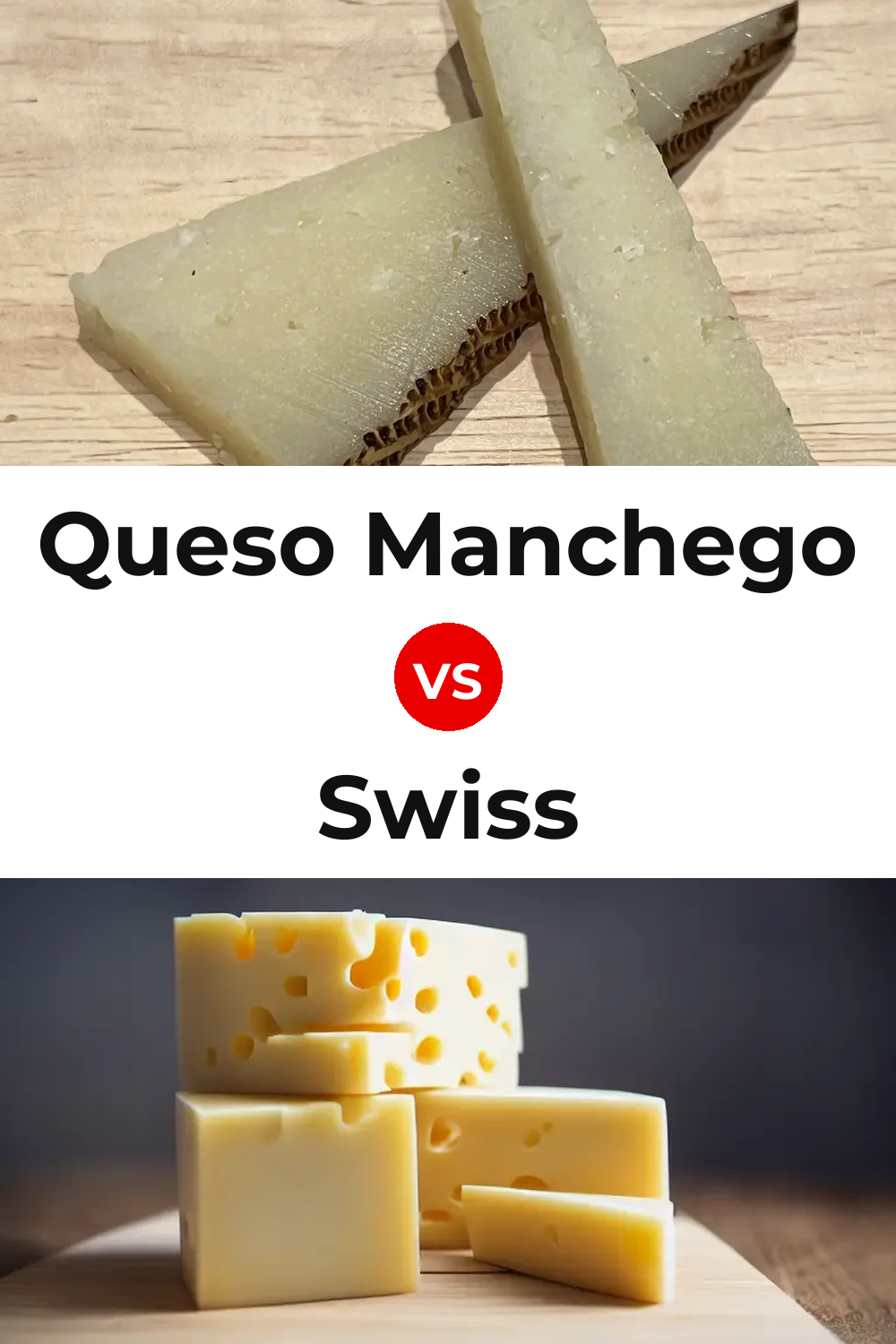Queso Manchego vs Swiss Cheese Pinterest comparison