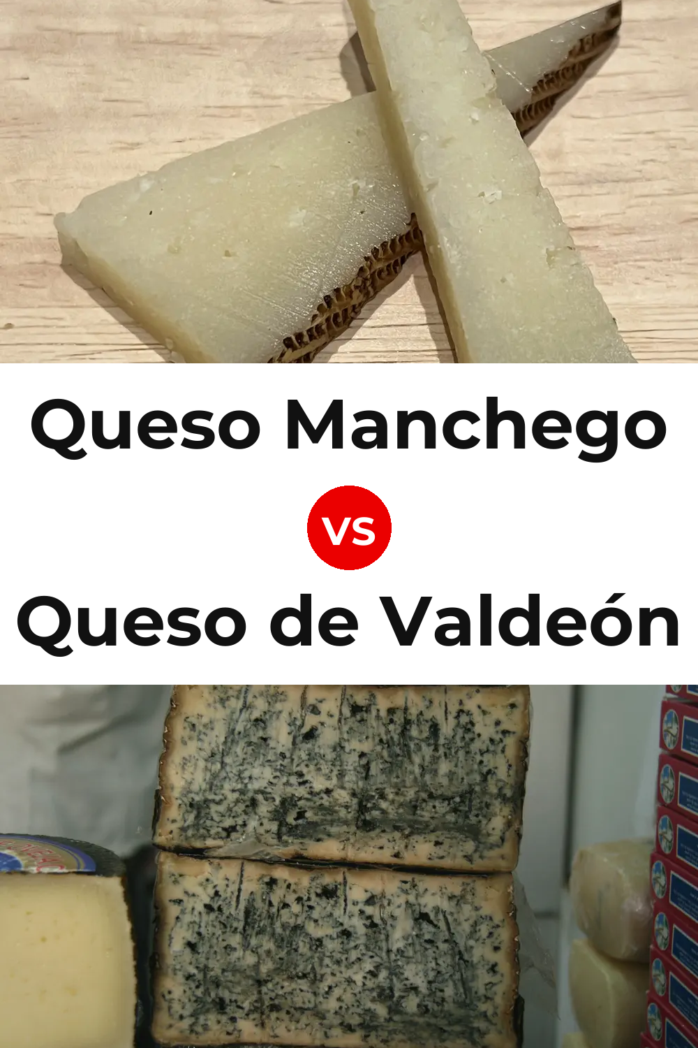 Queso Manchego vs Queso de Valdeón Pinterest comparison
