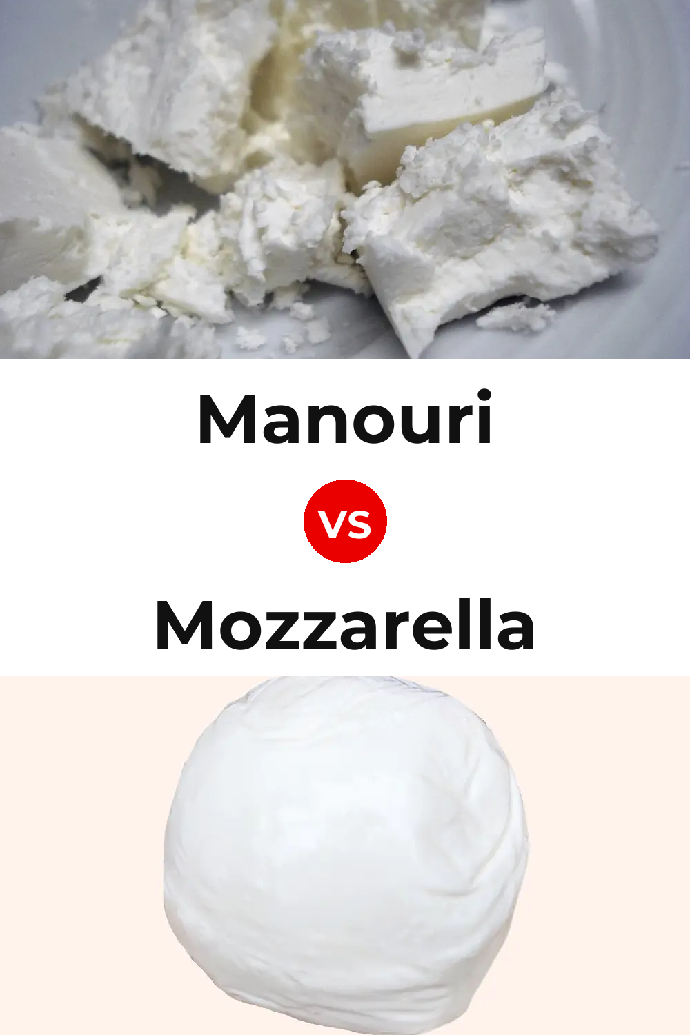 Manouri Cheese vs Mozzarella Cheese Pinterest comparison