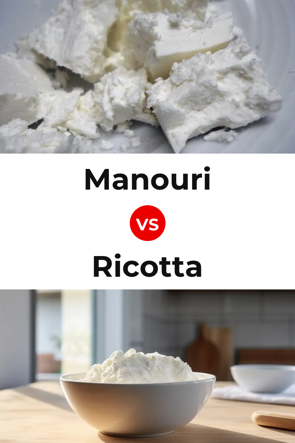 Manouri Cheese vs Ricotta Cheese Pinterest comparison