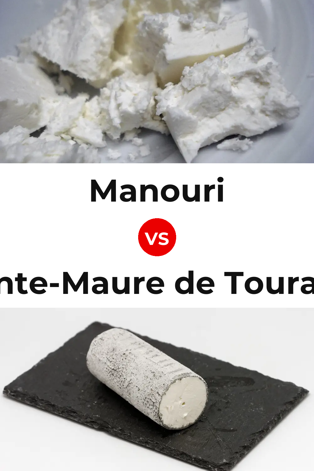 Manouri Cheese vs Sainte-Maure de Touraine Cheese Pinterest comparison