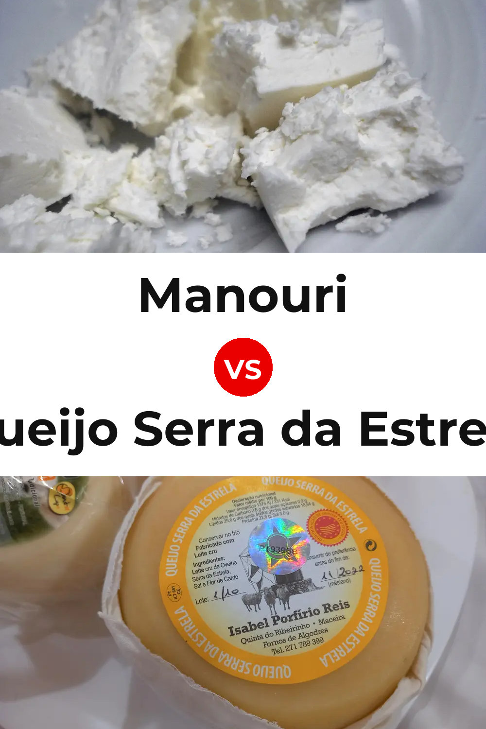 Manouri Cheese vs Queijo Serra da Estrela Pinterest comparison