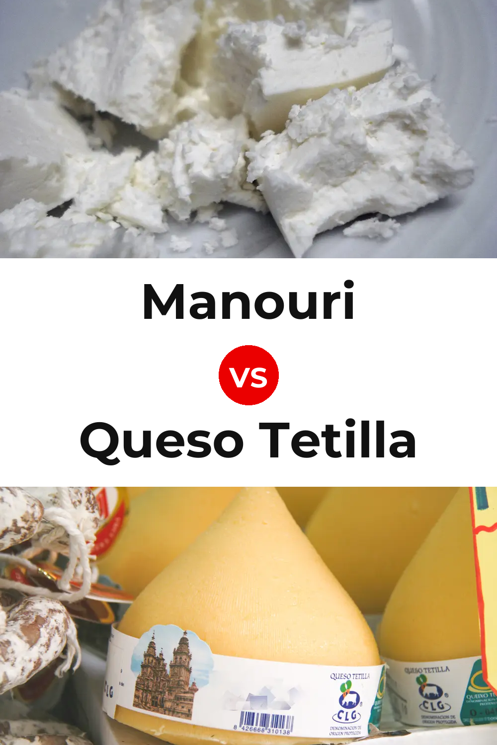 Manouri Cheese vs Queso Tetilla Pinterest comparison