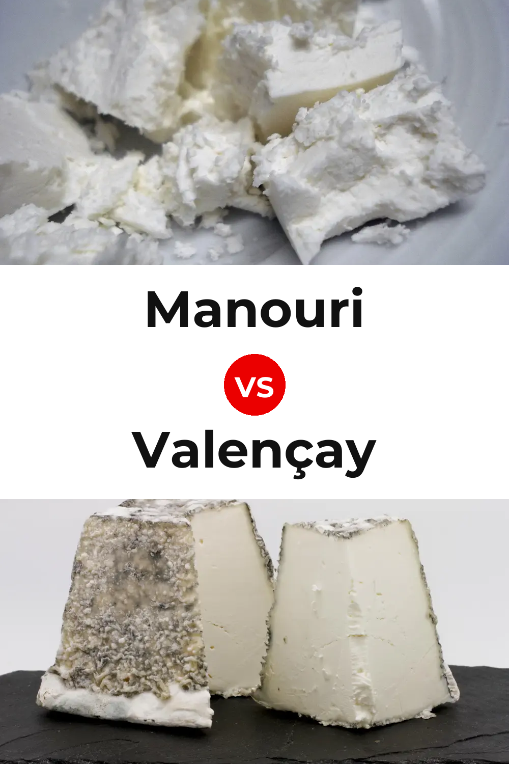 Manouri Cheese vs Valençay Cheese Pinterest comparison