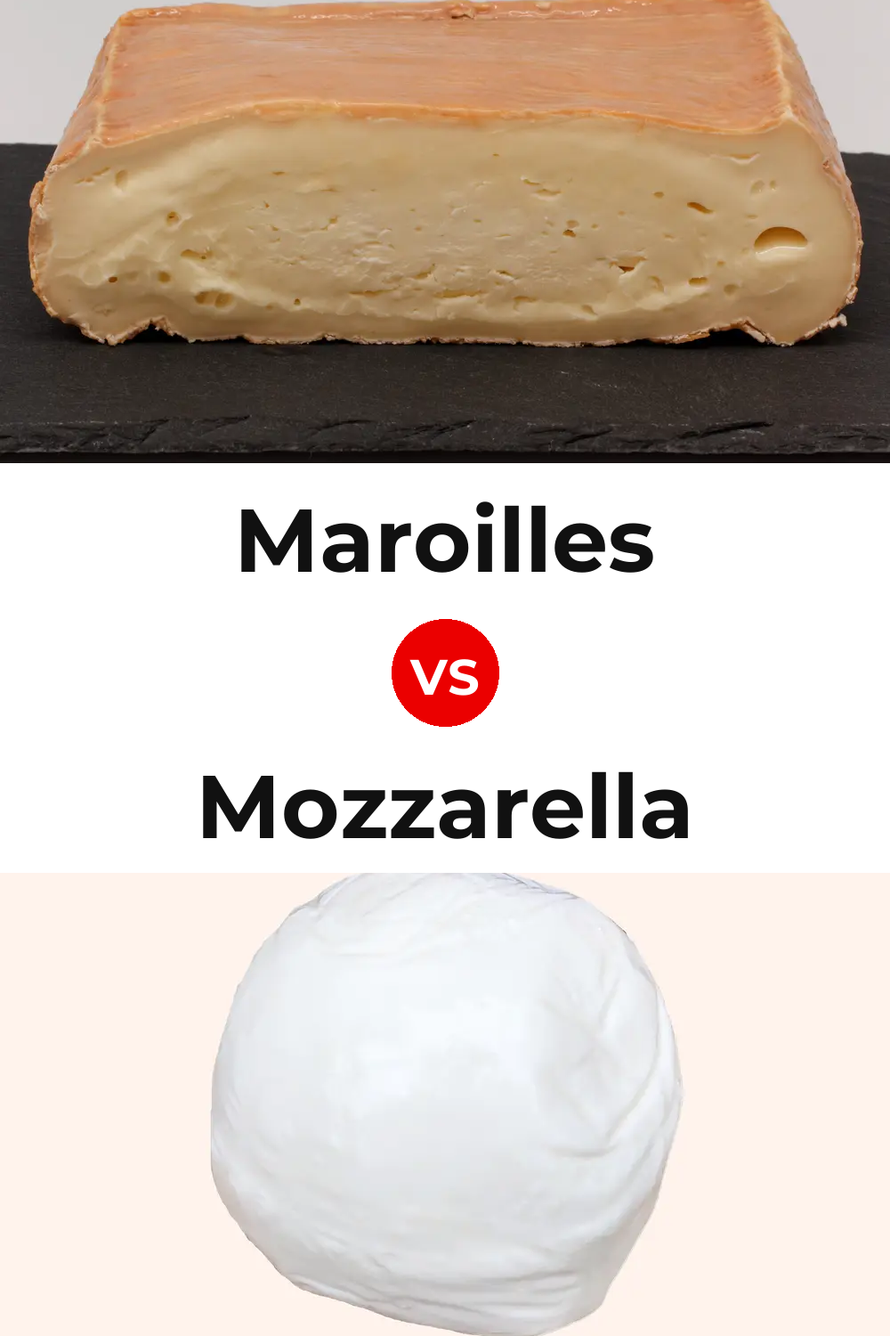 Maroilles Cheese vs Mozzarella Cheese Pinterest comparison