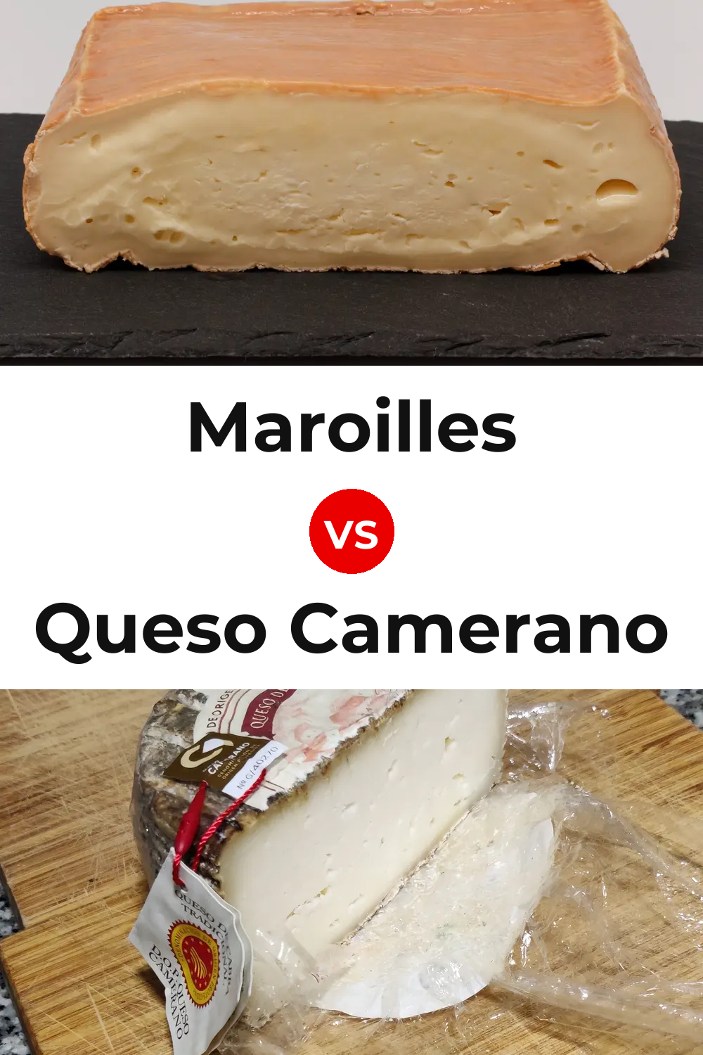 Maroilles Cheese vs Queso Camerano Pinterest comparison