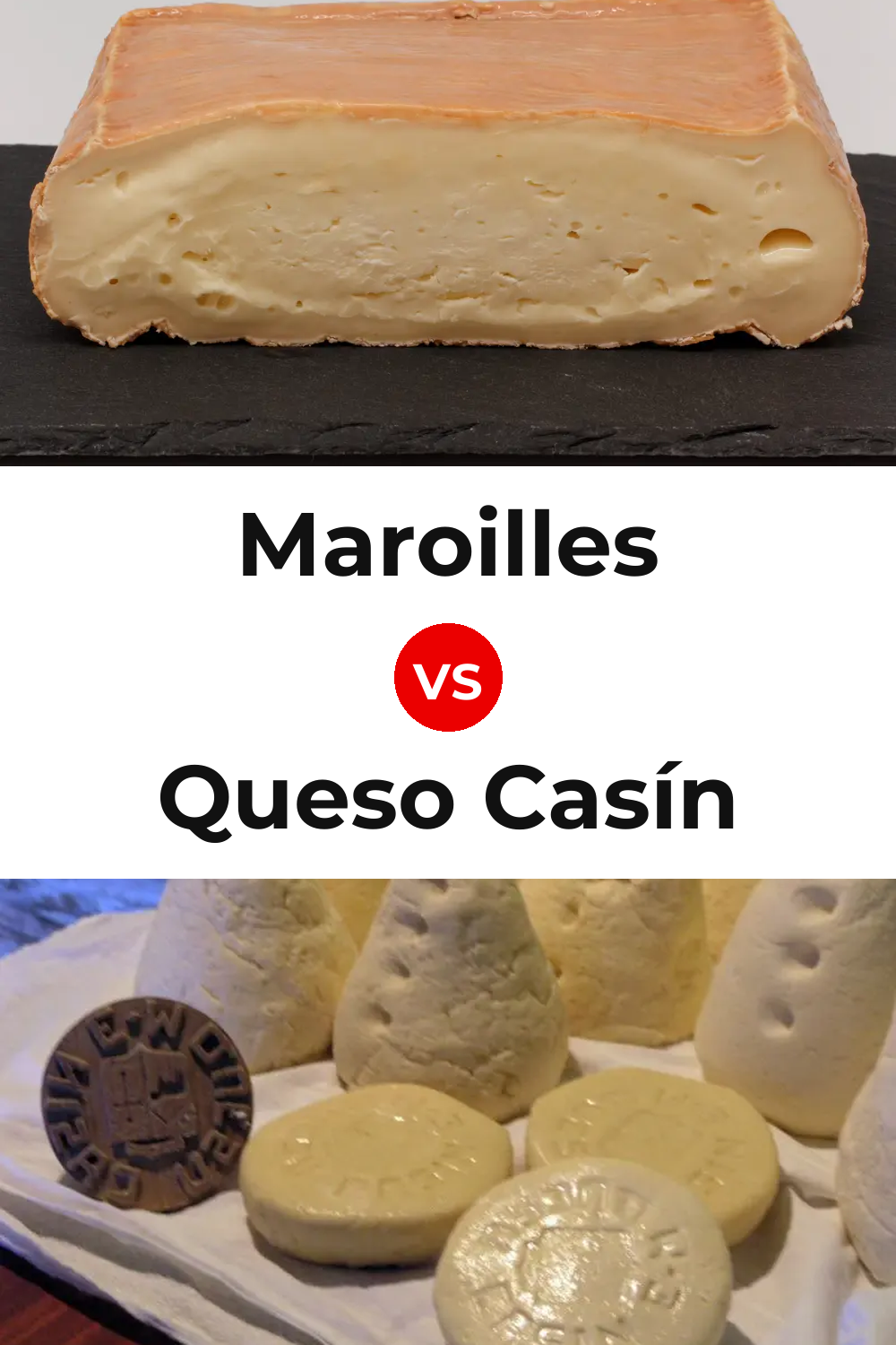 Maroilles Cheese vs Queso Casín Pinterest comparison
