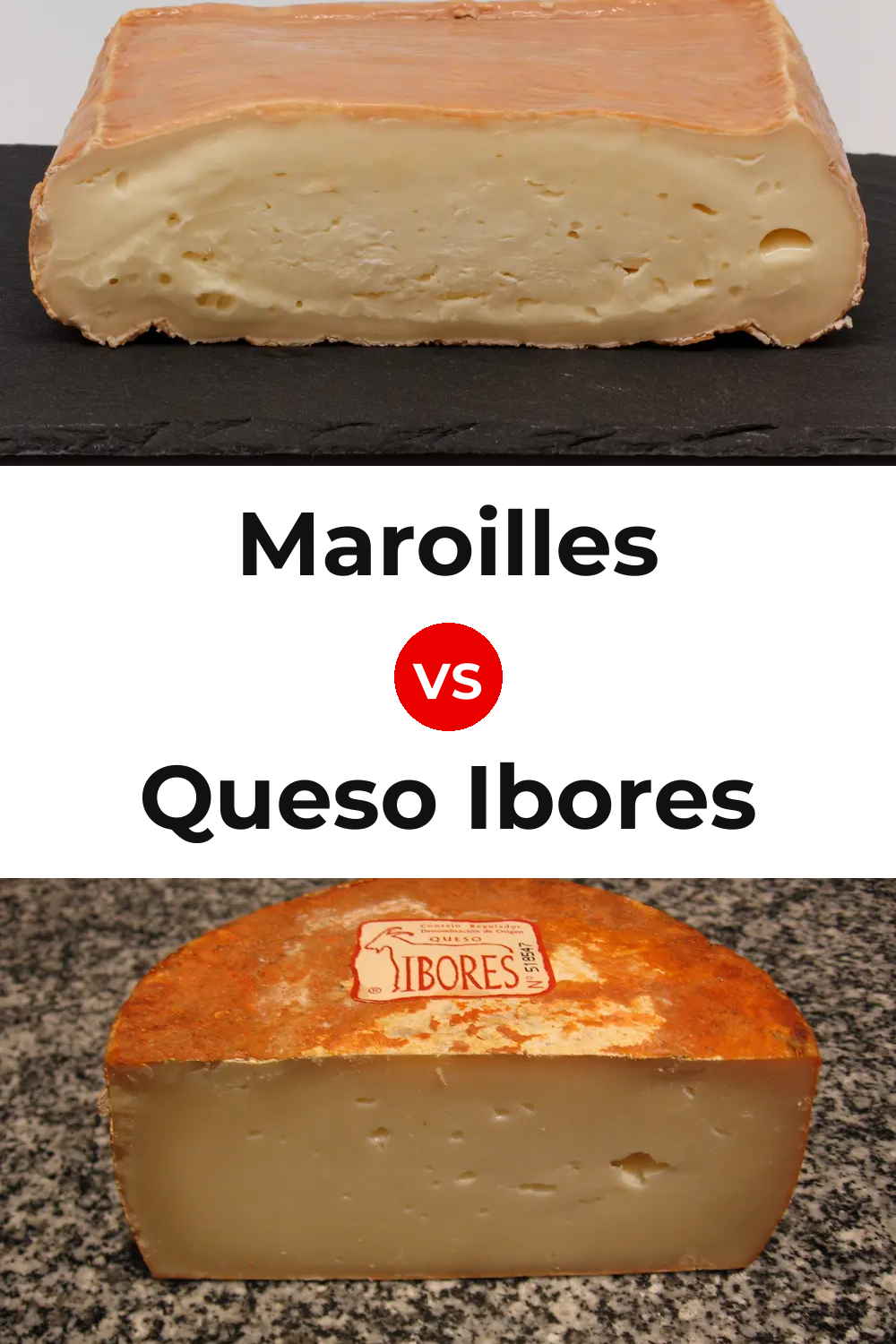 Maroilles Cheese vs Queso Ibores Pinterest comparison