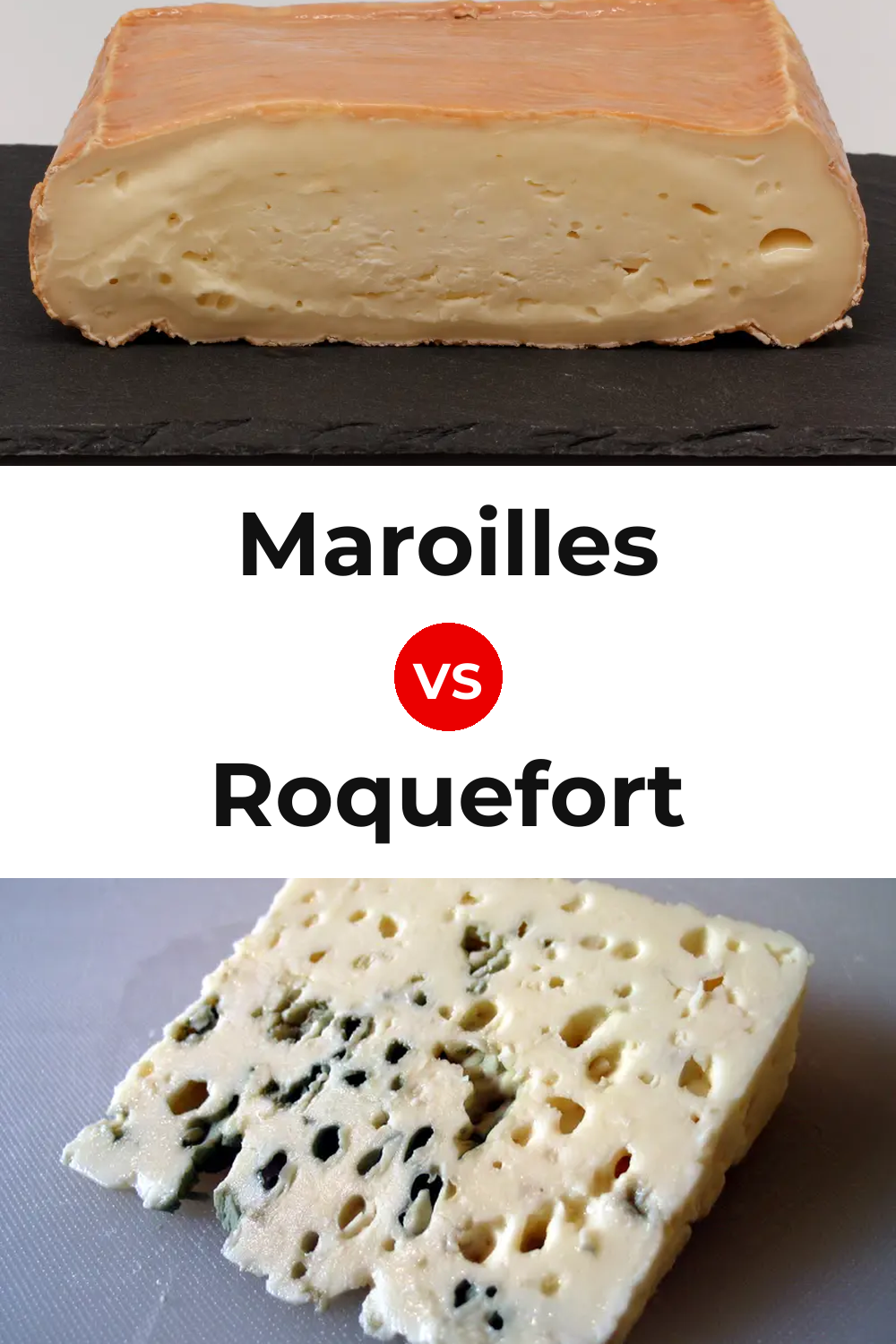 Maroilles Cheese vs Roquefort Cheese Pinterest comparison