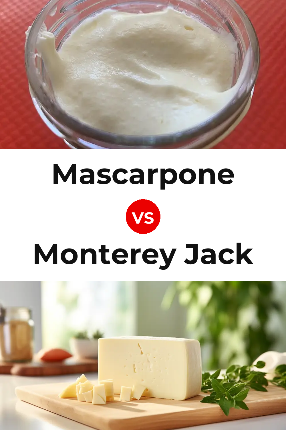 Mascarpone Cheese vs Monterey Jack Cheese Pinterest comparison