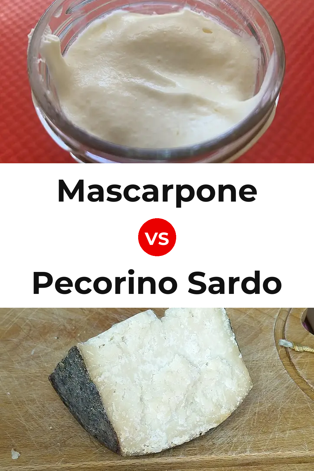 Mascarpone Cheese vs Pecorino Sardo Cheese Pinterest comparison