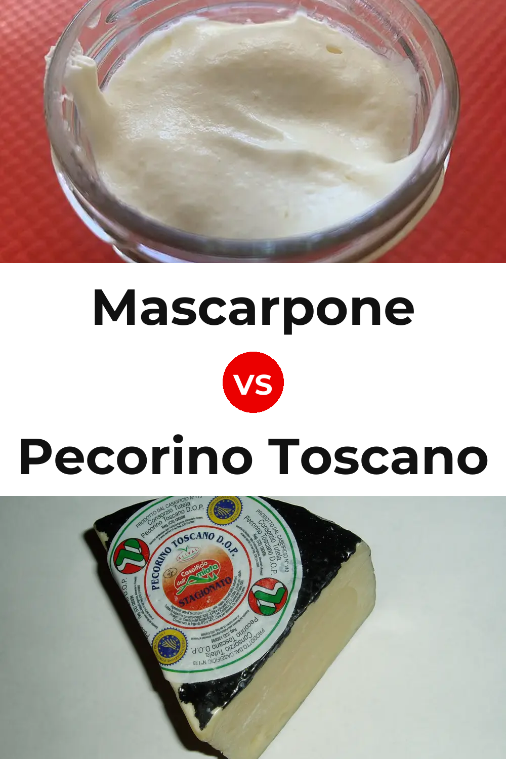 Mascarpone Cheese vs Pecorino Toscano Cheese Pinterest comparison