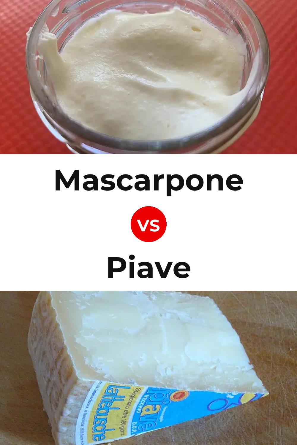Mascarpone Cheese vs Piave Cheese Pinterest comparison