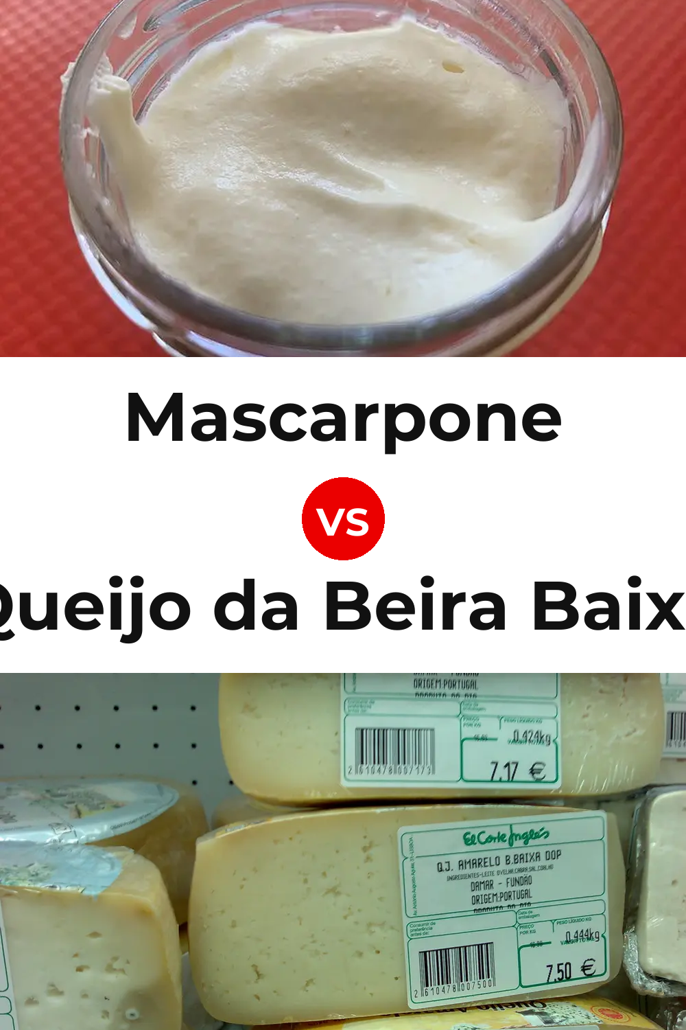 Mascarpone Cheese vs Queijo da Beira Baixa Pinterest comparison