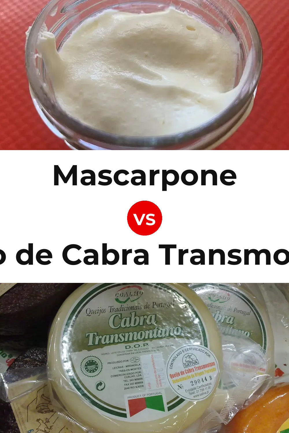 Mascarpone Cheese vs Queijo de Cabra Transmontano Pinterest comparison