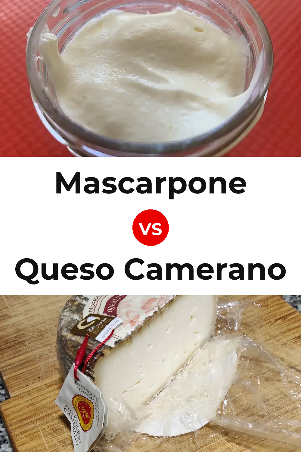 Mascarpone Cheese vs Queso Camerano Pinterest comparison
