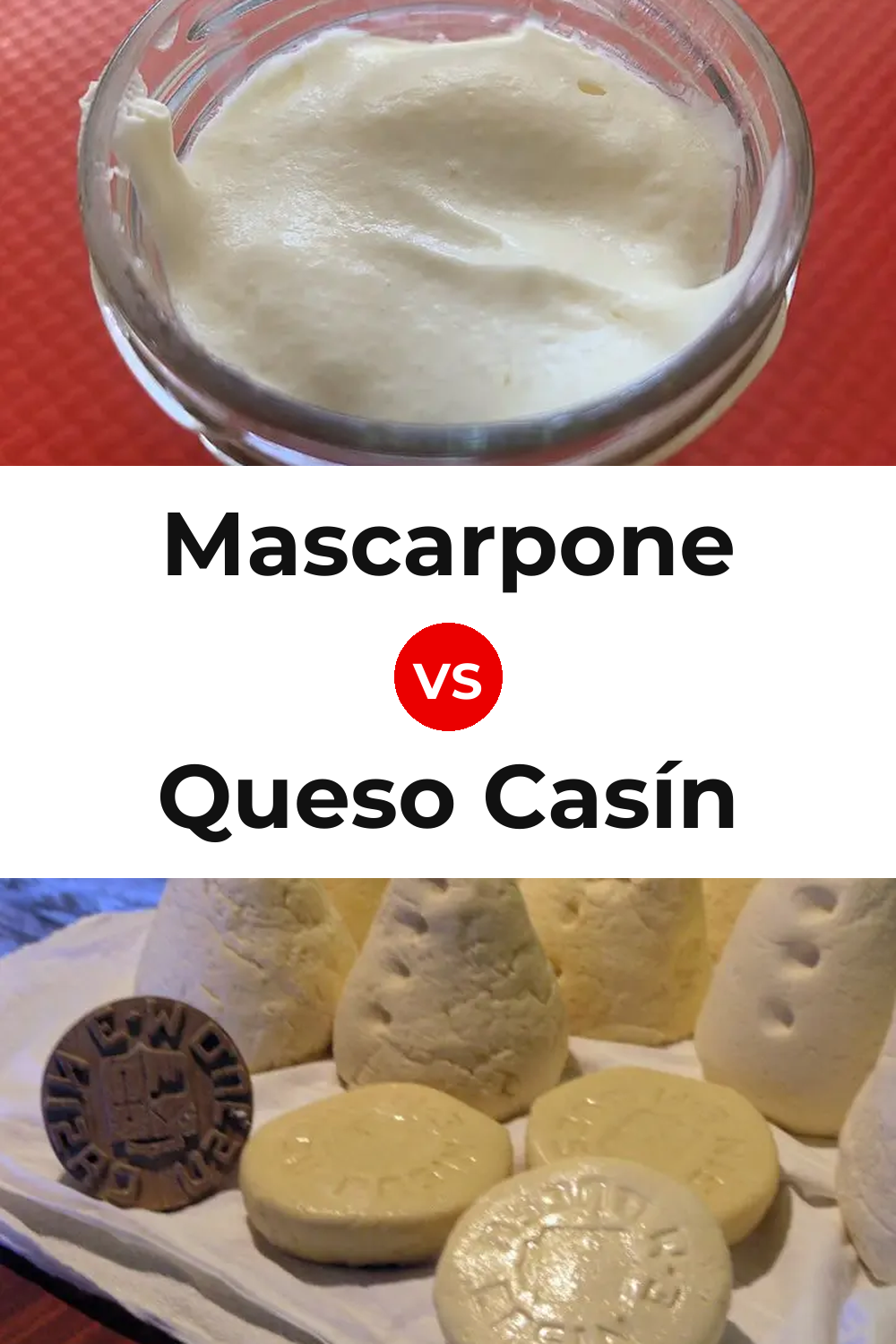 Mascarpone Cheese vs Queso Casín Pinterest comparison