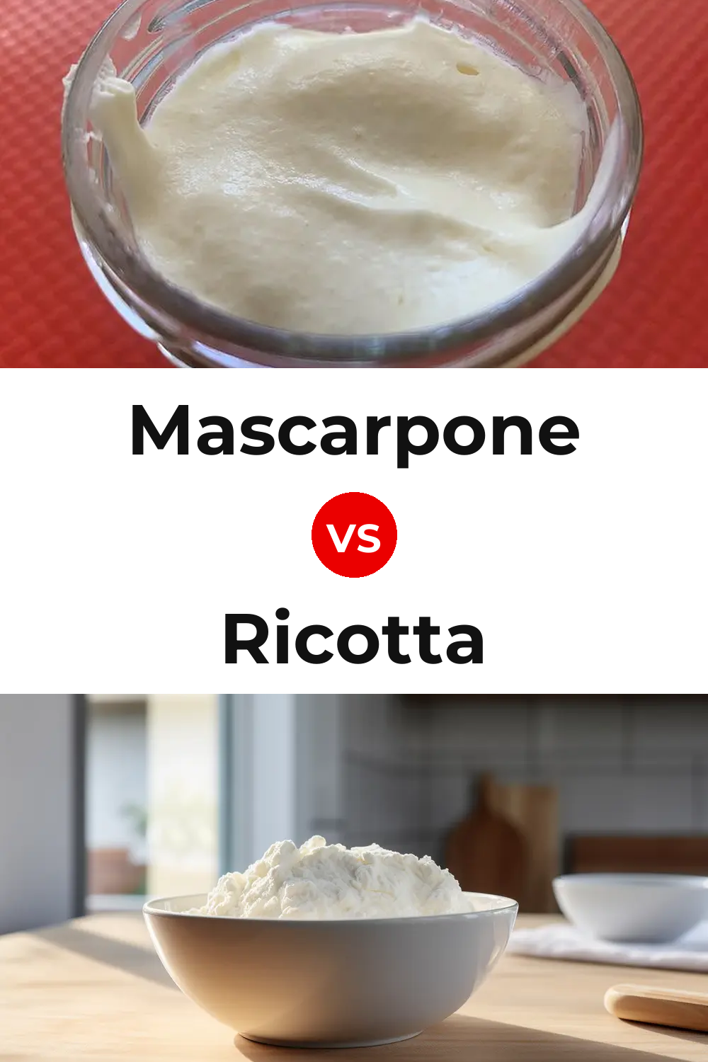 Mascarpone Cheese vs Ricotta Cheese Pinterest comparison