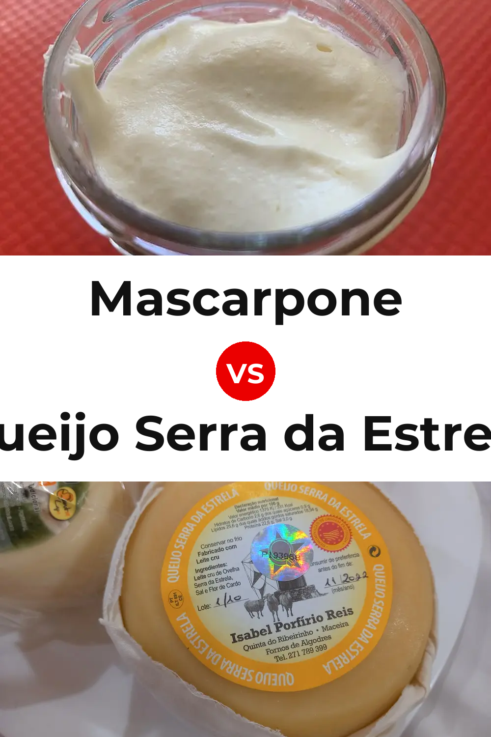Mascarpone Cheese vs Queijo Serra da Estrela Pinterest comparison