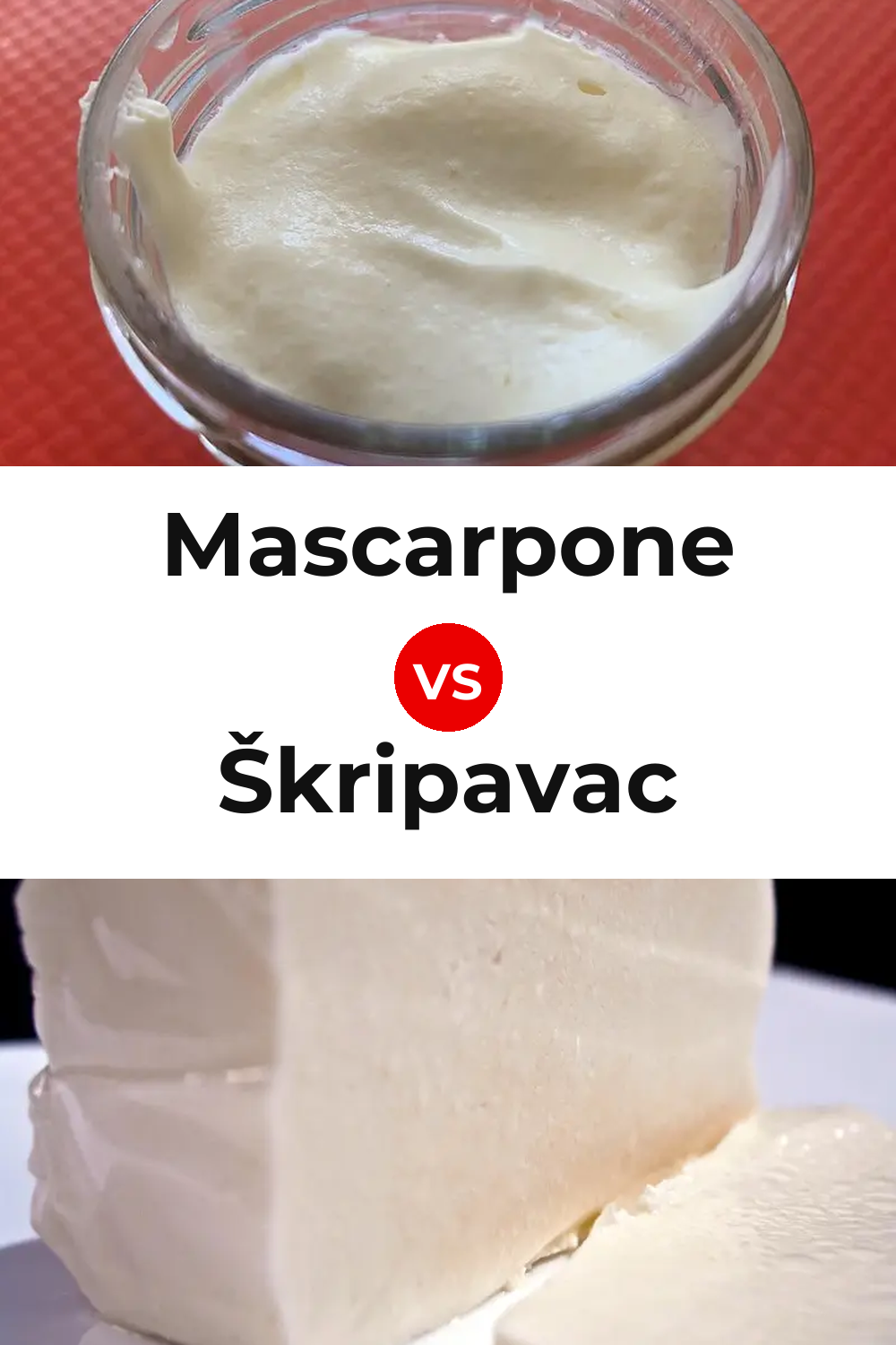 Mascarpone Cheese vs Škripavac Cheese Pinterest comparison