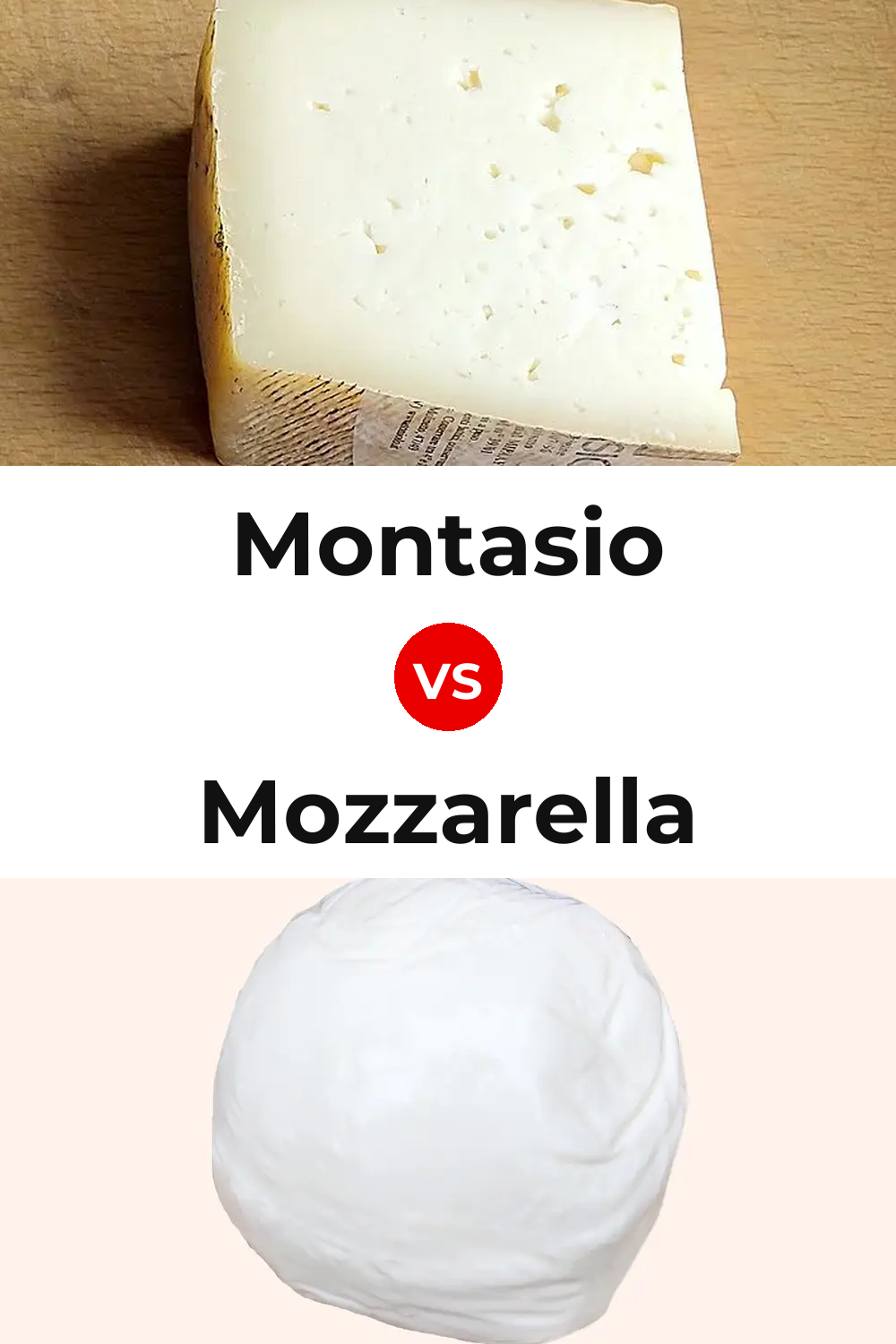 Montasio Cheese vs Mozzarella Cheese Pinterest comparison