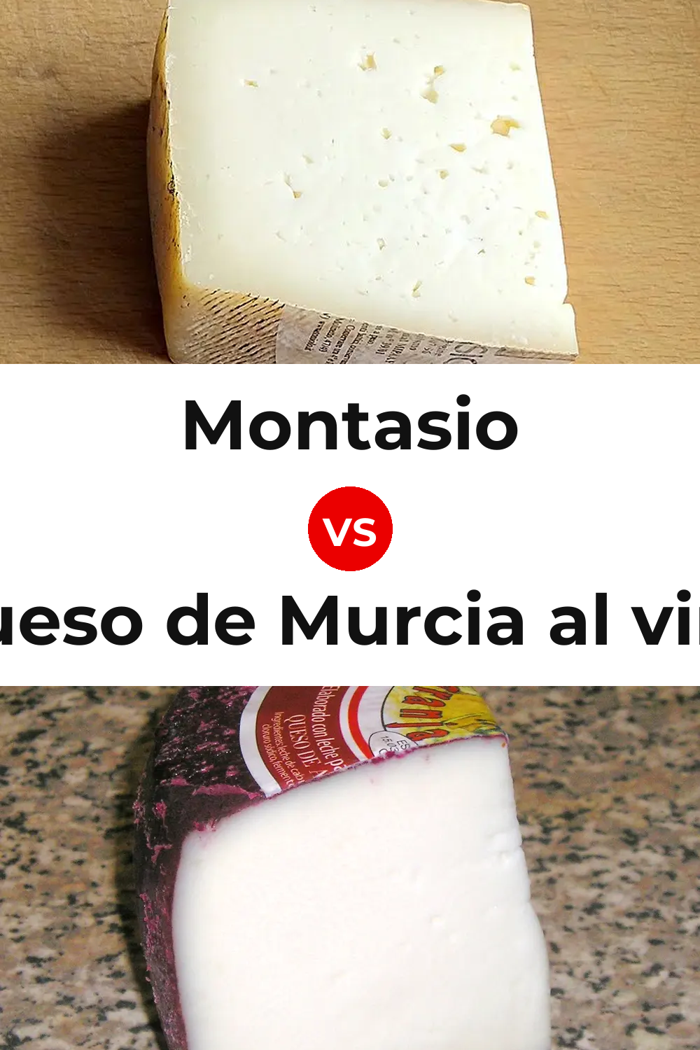 Montasio Cheese vs Queso de Murcia al vino Pinterest comparison