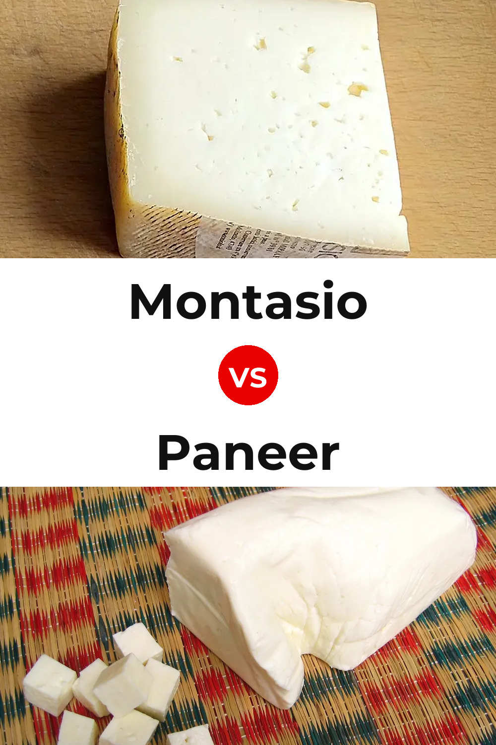 Montasio Cheese vs Paneer Cheese Pinterest comparison