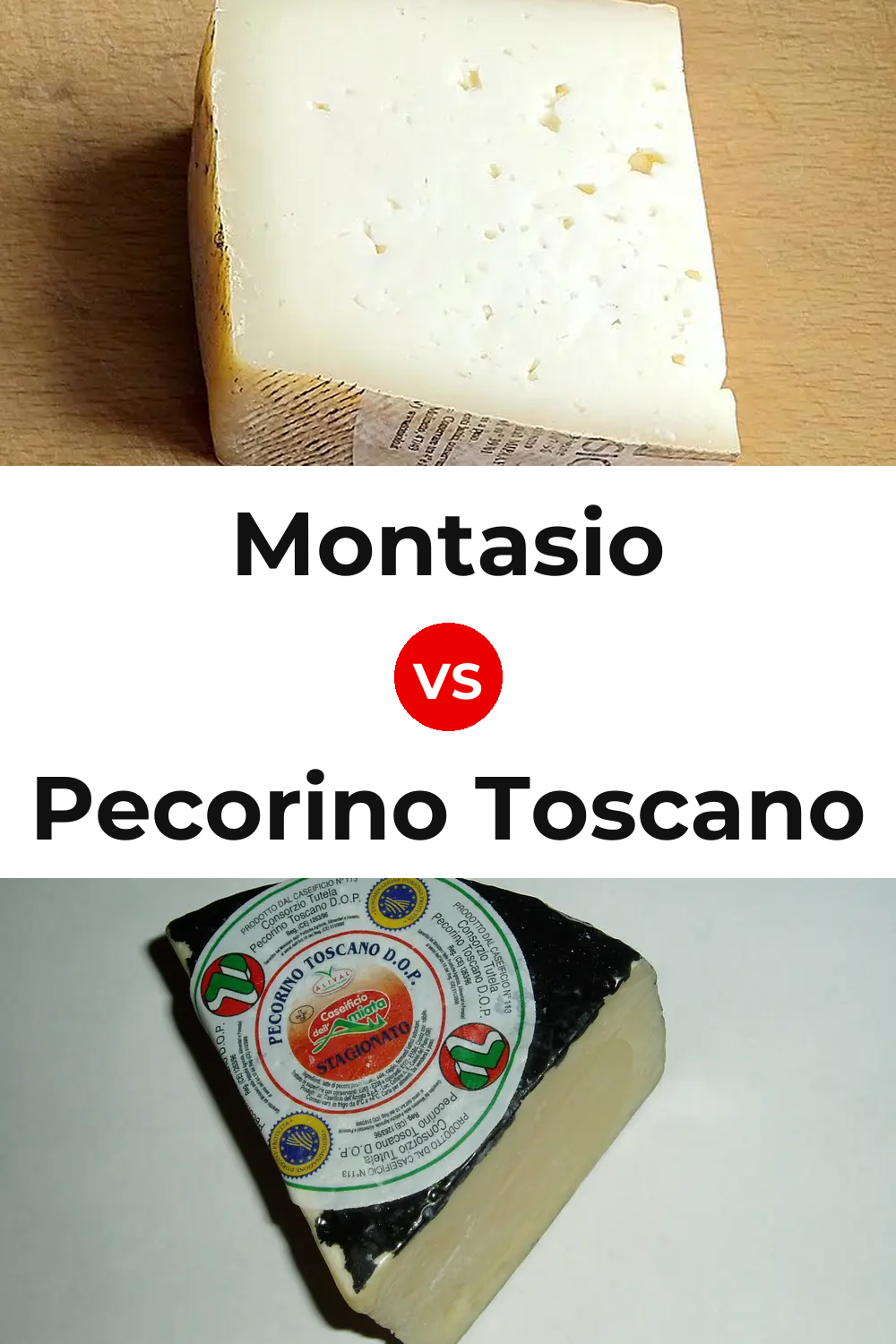 Montasio Cheese vs Pecorino Toscano Cheese Pinterest comparison