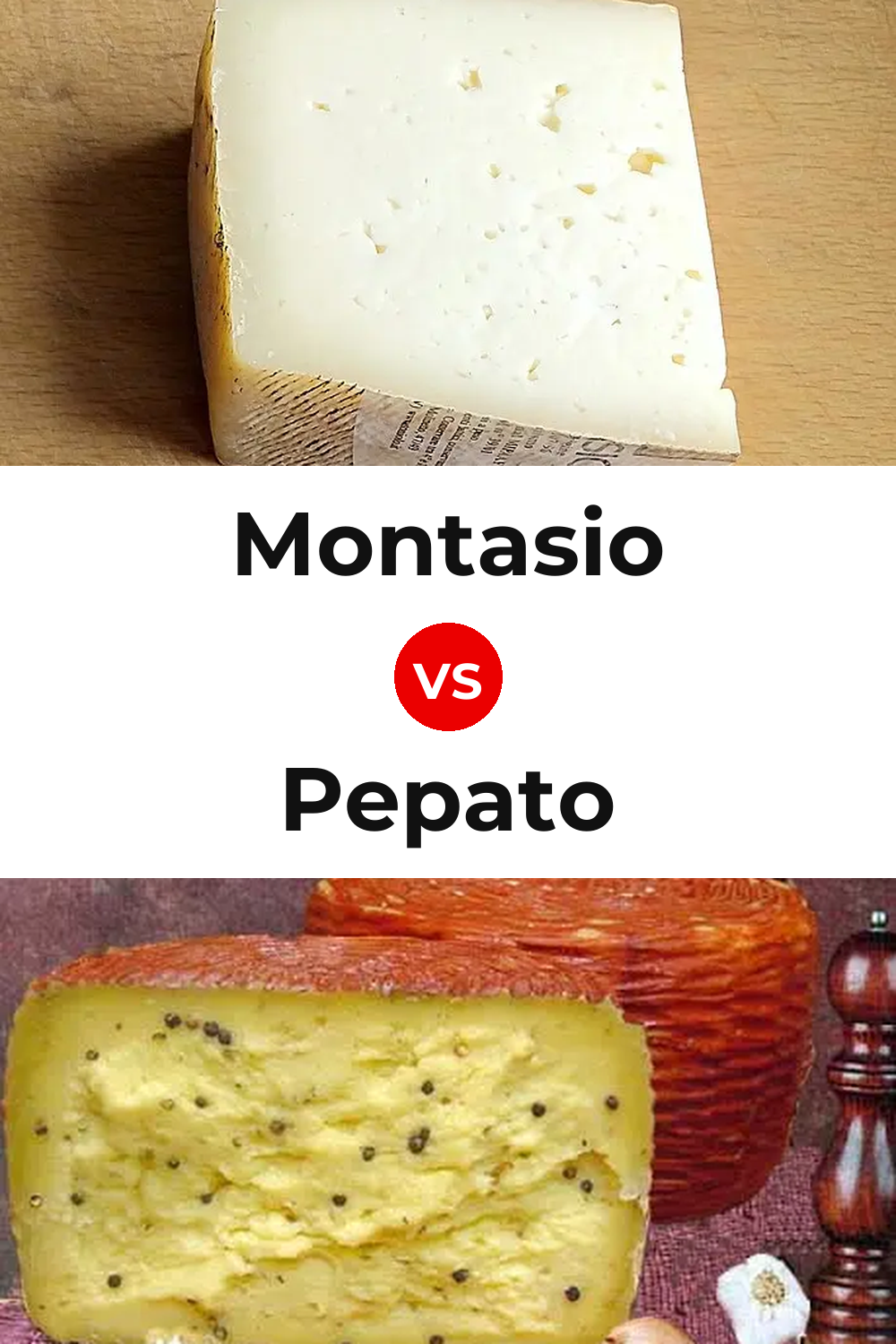 Montasio Cheese vs Pepato Cheese Pinterest comparison