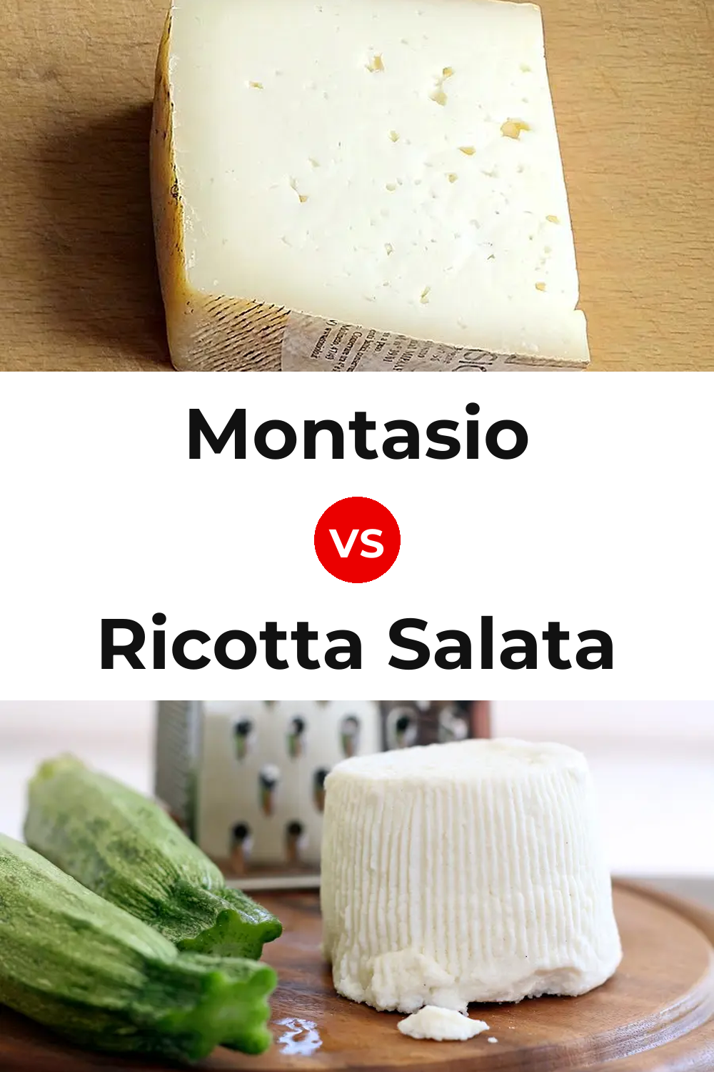 Montasio Cheese vs Ricotta Salata Cheese Pinterest comparison