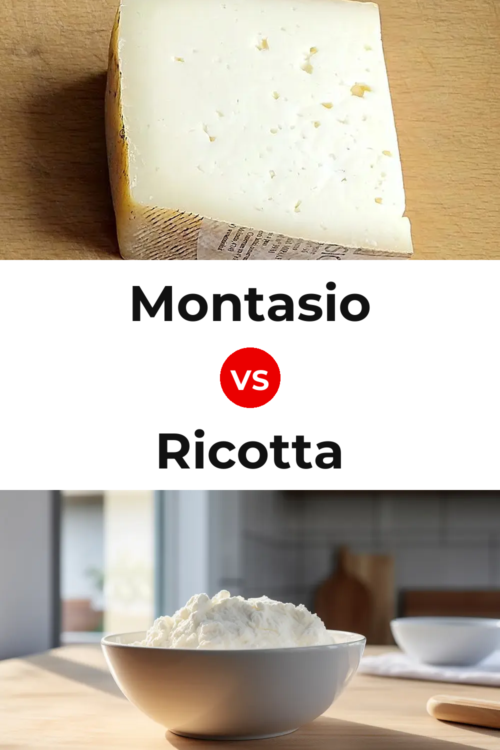 Montasio Cheese vs Ricotta Cheese Pinterest comparison