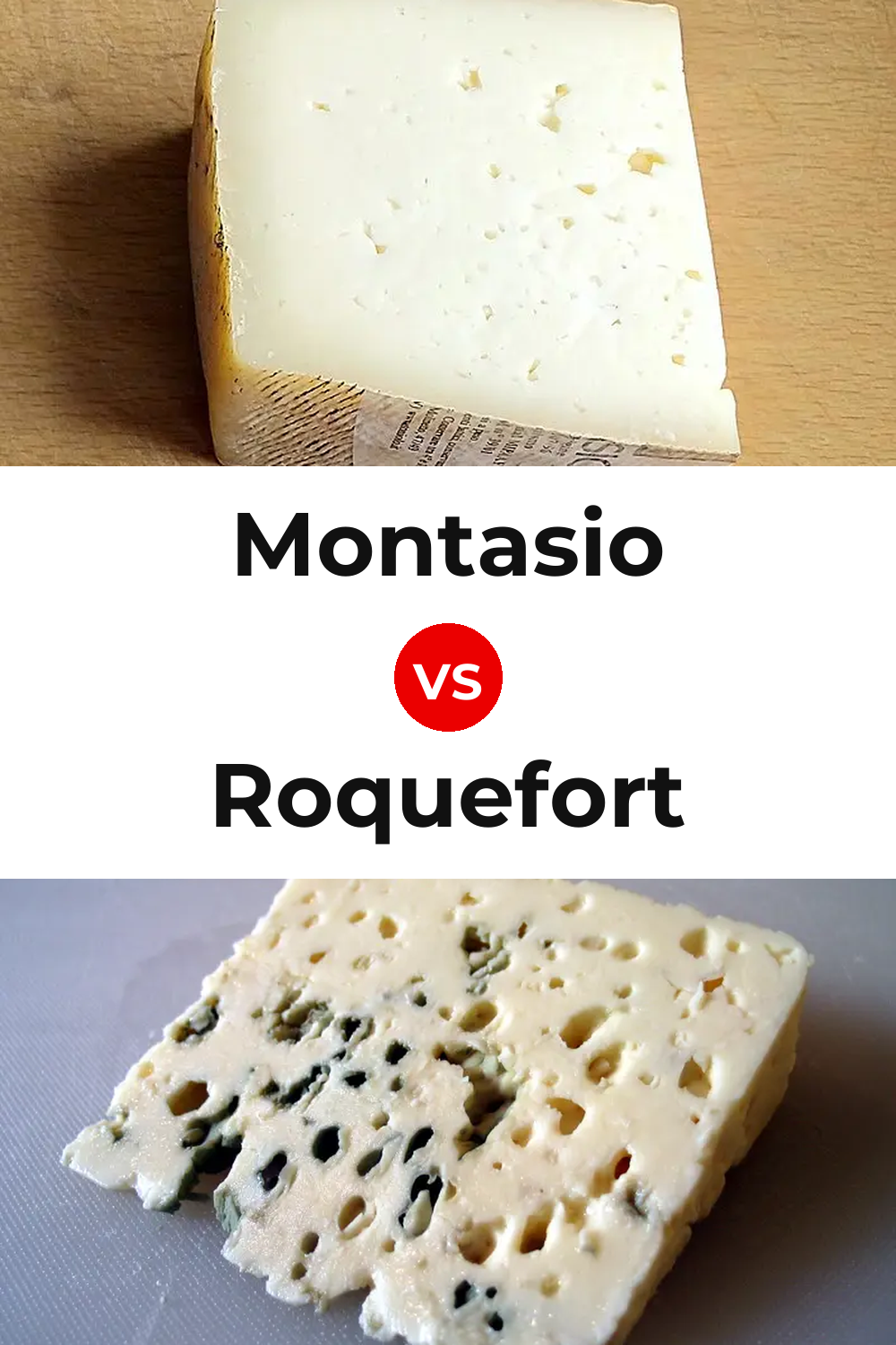 Montasio Cheese vs Roquefort Cheese Pinterest comparison