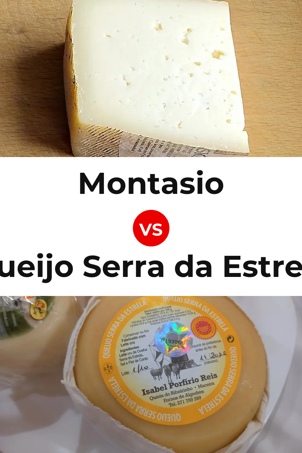 Montasio Cheese vs Queijo Serra da Estrela Pinterest comparison