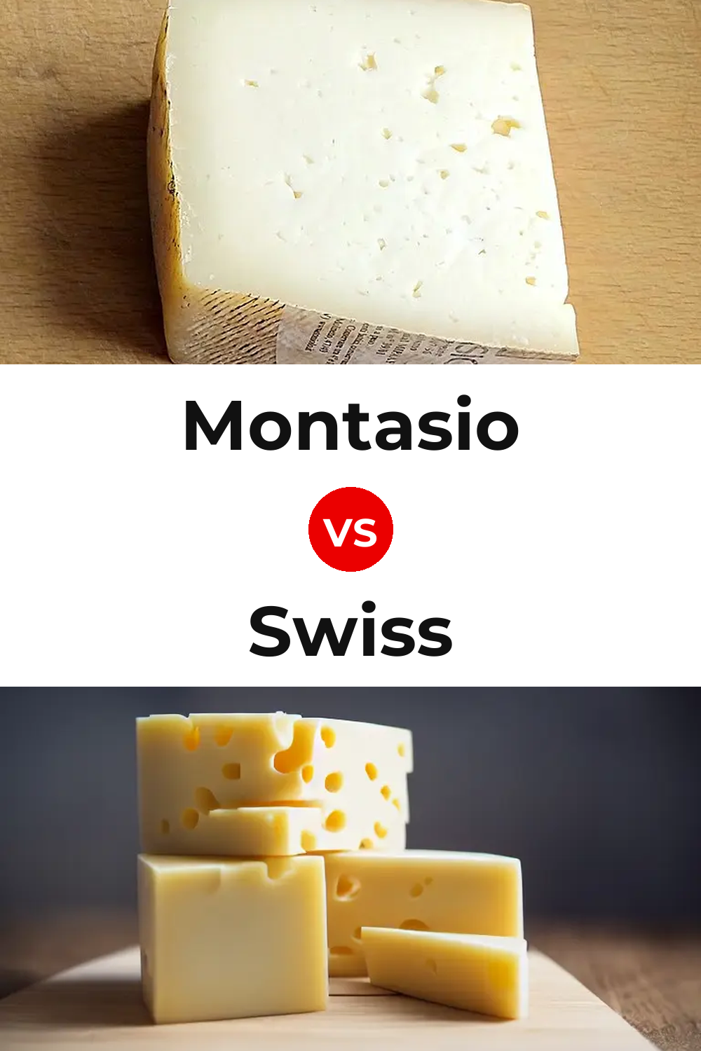 Montasio Cheese vs Swiss Cheese Pinterest comparison
