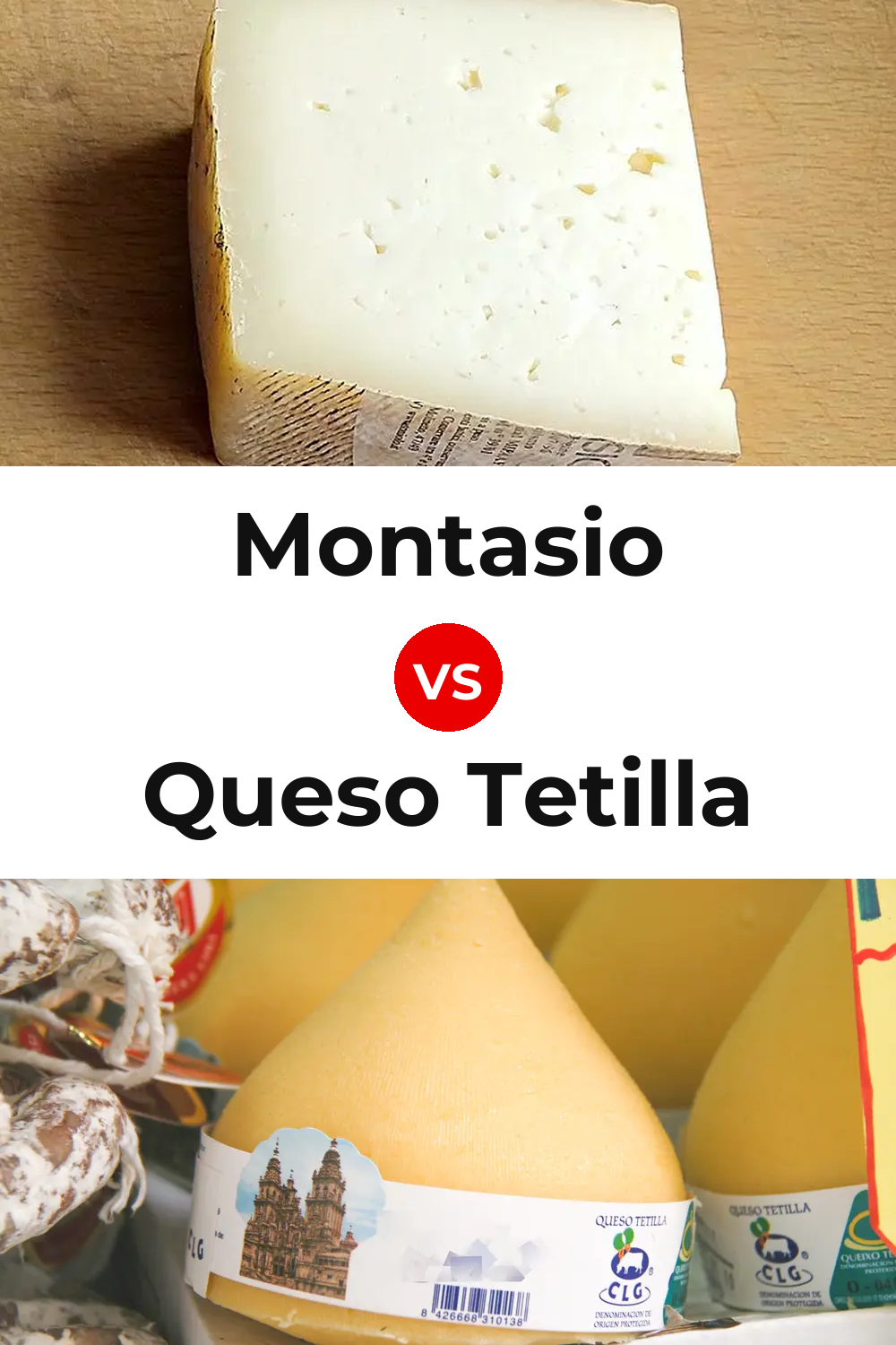 Montasio Cheese vs Queso Tetilla Pinterest comparison