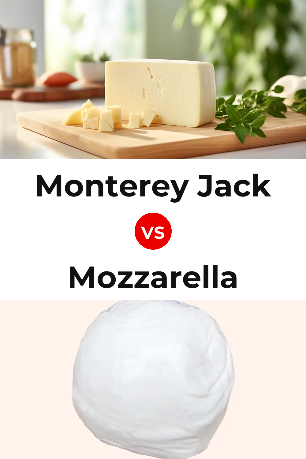 Monterey Jack Cheese vs Mozzarella Cheese Pinterest comparison