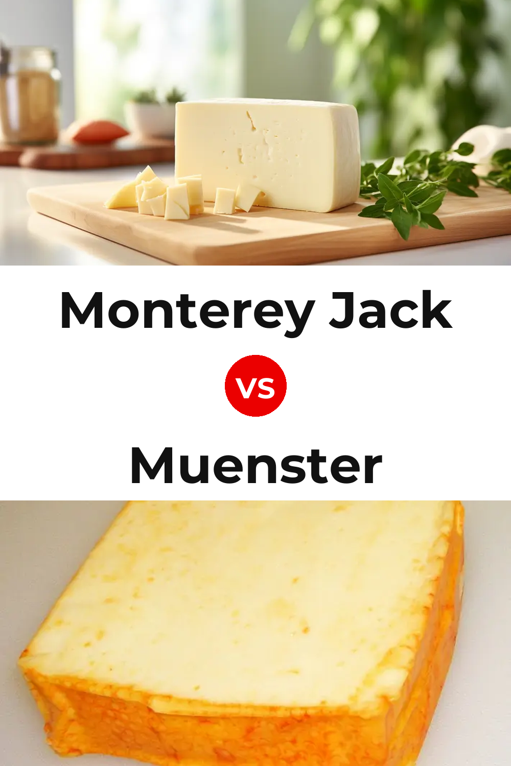 Monterey Jack Cheese vs Muenster Cheese Pinterest comparison