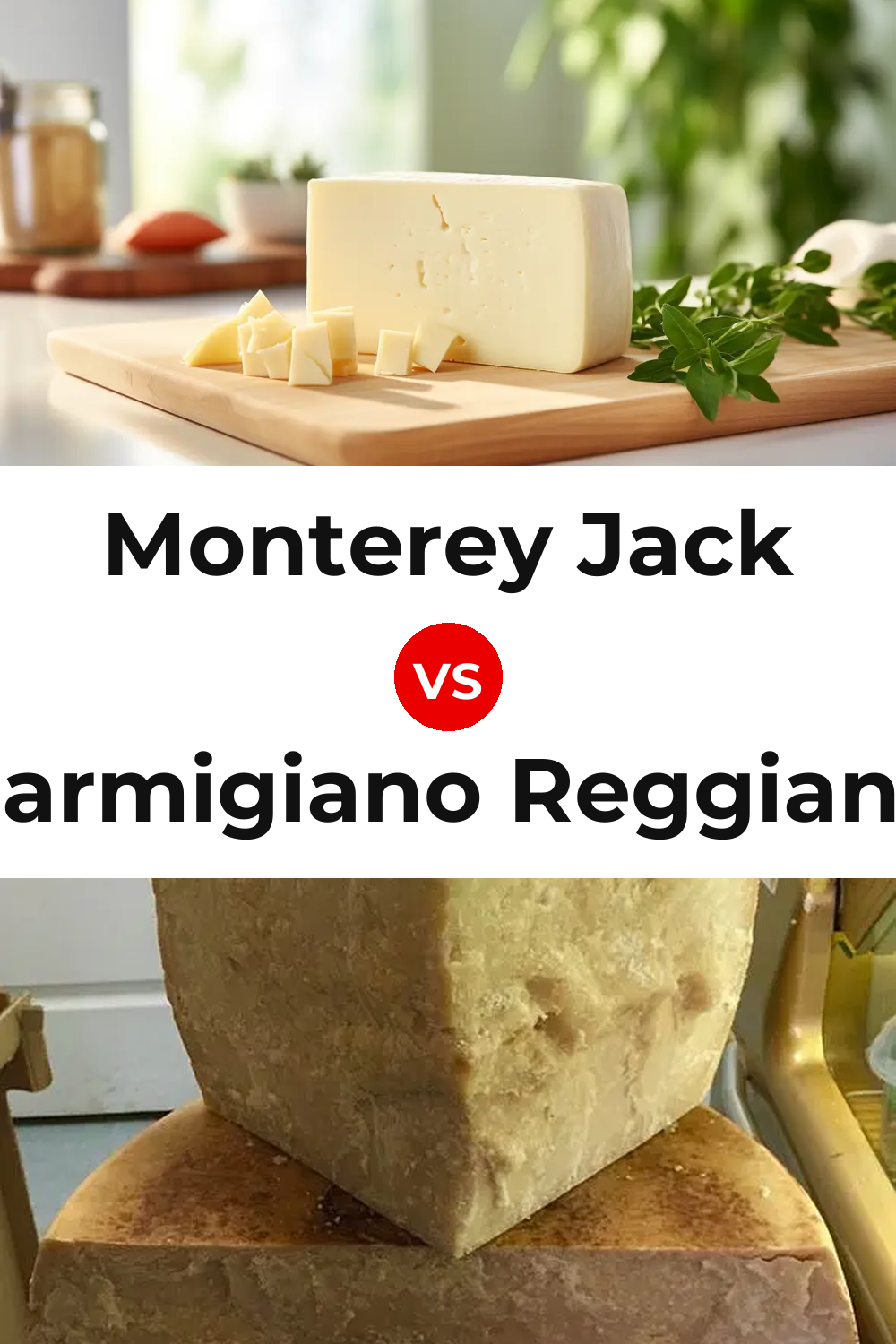 Monterey Jack Cheese vs Parmigiano Reggiano Cheese Pinterest comparison