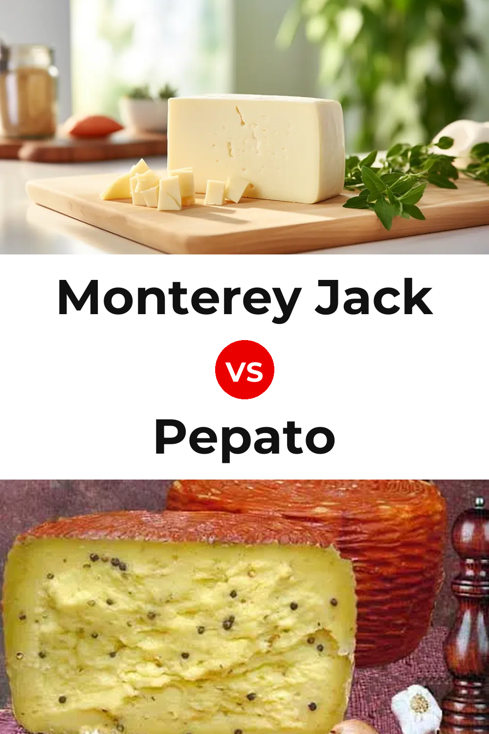 Monterey Jack Cheese vs Pepato Cheese Pinterest comparison