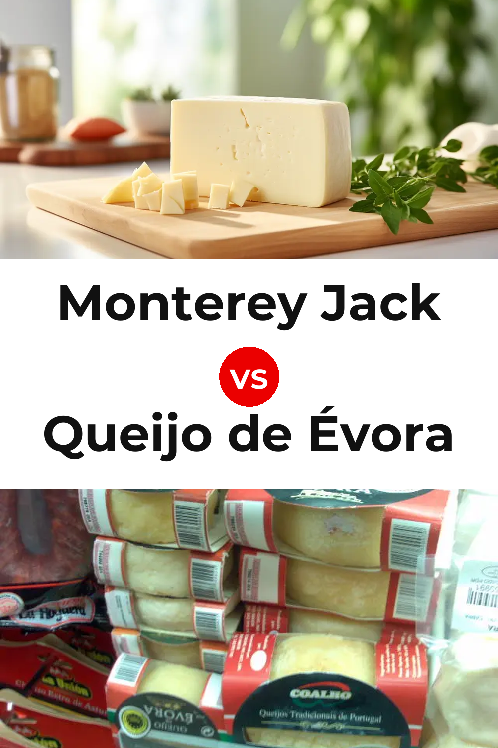 Monterey Jack Cheese vs Queijo de Évora Pinterest comparison