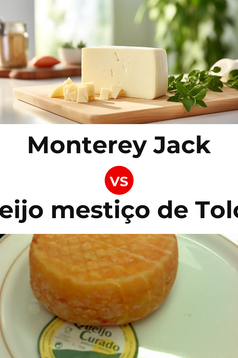 Monterey Jack Cheese vs Queijo mestiço de Tolosa Pinterest comparison