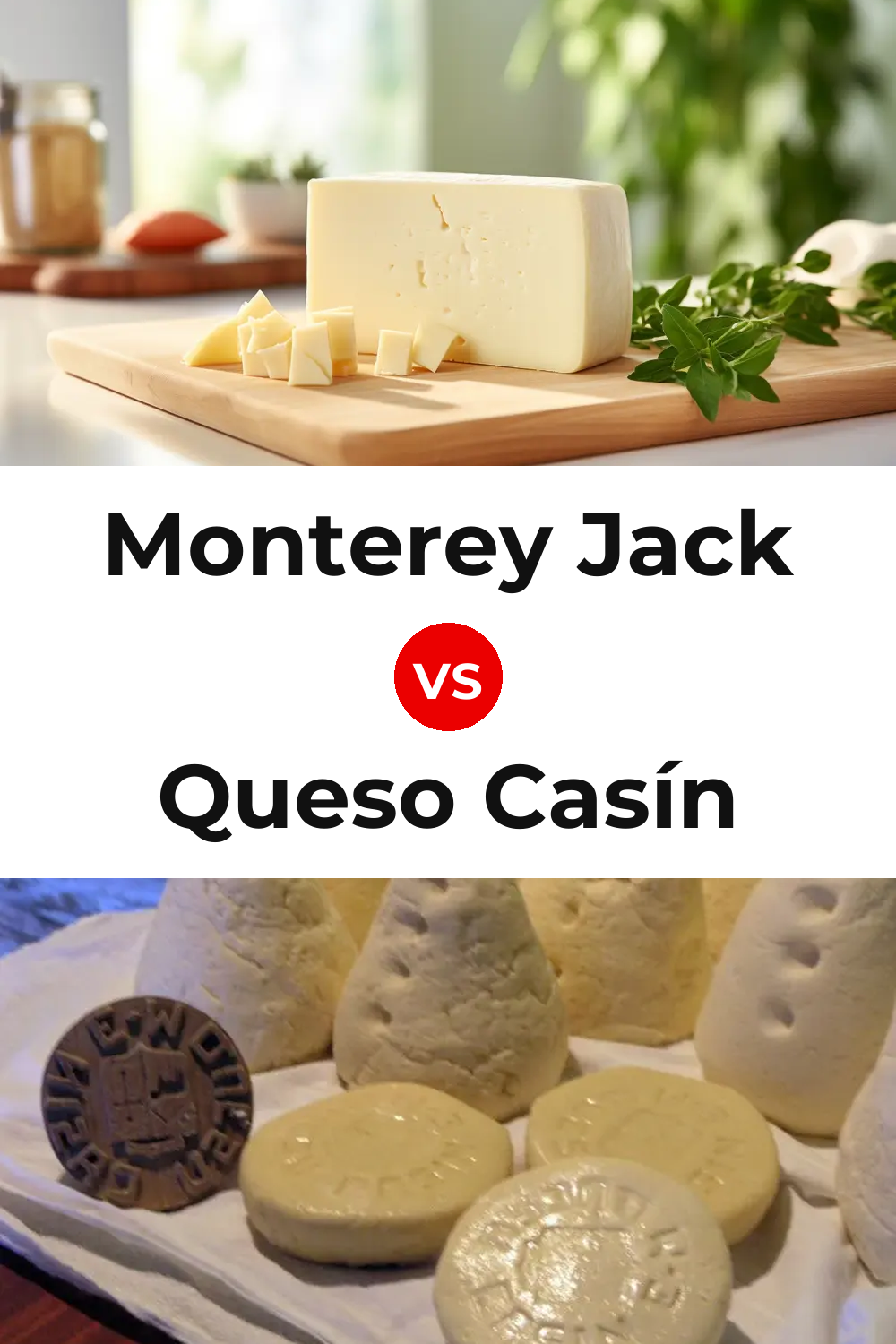 Monterey Jack Cheese vs Queso Casín Pinterest comparison