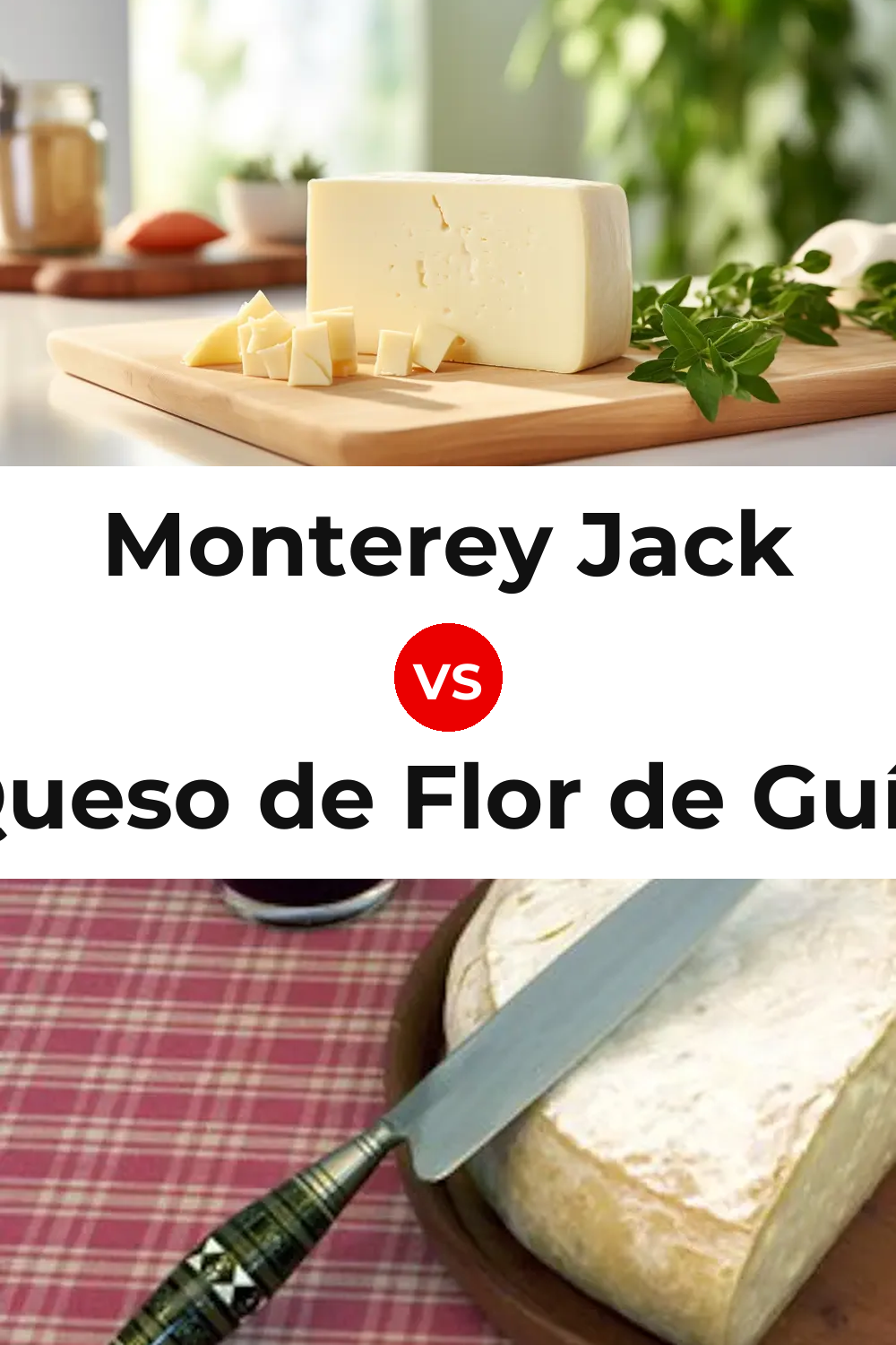 Monterey Jack Cheese vs Queso de Flor de Guía Pinterest comparison